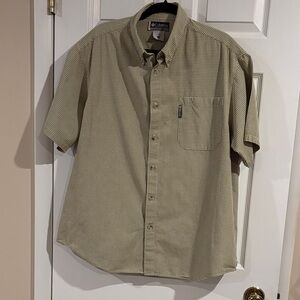 Columbia Men's Green Gingham Casual Short Sleeve Shirt size XXL‎